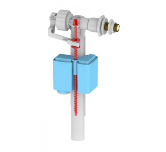 Santechnikos prekės. Vonios įranga. WC bakelių dalys. Vandens prileidimo mechanizmas su žalvario jungtimi Nikiplast