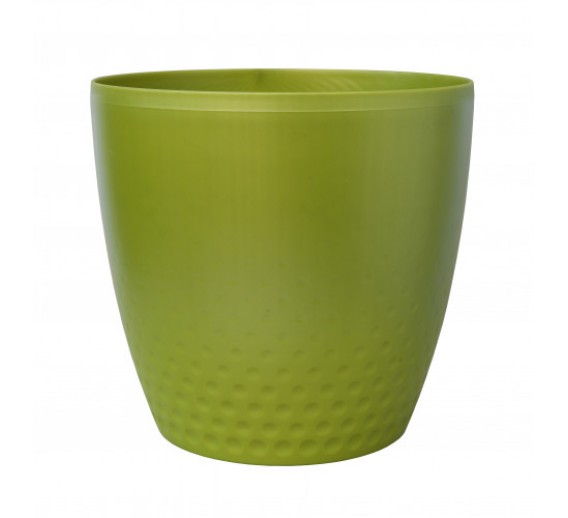 Namų apyvokos prekės. Vazonai. Plastikiniai vazonai, vazonai iš kompozito. Vazonas gėlėms Perla D14 cm žalia sp. 