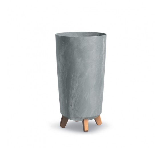 Namų apyvokos prekės. Vazonai. Plastikiniai vazonai, vazonai iš kompozito. Vazonas GRACIA TUBUS SLIM BETON 23,9x44,5 cm betono sp. 