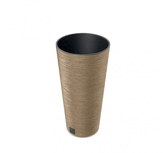 Namų apyvokos prekės. Vazonai. Plastikiniai vazonai, vazonai iš kompozito. Vazonas su įdėklu FURU ROUND 27/15L 30x57,5 cm ruda sp. 