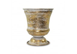 Vazonėlis metalinis aukso sp. 16x13,5x13,5 cm 