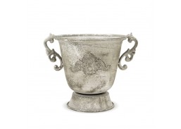 Vazonėlis metalinis sidabro sp. 18,5x23x18 cm 