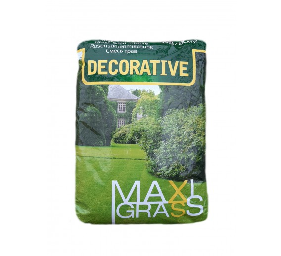 Sodo ir daržo prekės. Sėklos, daigyklos, durpinės tabletės. Vejos žolių sėklos. Vejos žolių mišinys MaxiGrass Decorative, 2 kg 