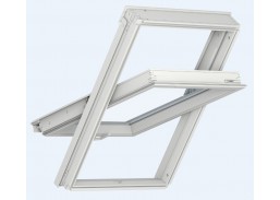 VELUX stogo langas Standard Plus su apatine rankena, 2 kamerų stiklo paketu, padengtas balta poliuretano danga GLU 0061B