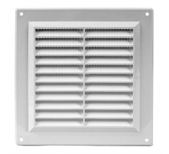 Šildymas ir vėdinimas. Ventiliacinės grotelės. Ventiliacijos grotelės Europlast 150x150 mm, baltos 