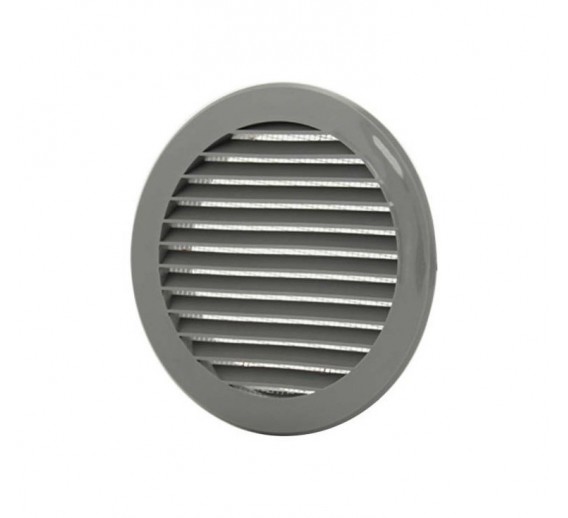Šildymas ir vėdinimas. Ventiliacinės grotelės. Ventiliacijos grotelės Europlast d-150 mm, pilkos 