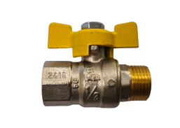 Santechnikos prekės. Uždaromoji ir jungiamoji santechninė armatūra. Rutuliniai ventiliai. Ventilis dujoms 1/2