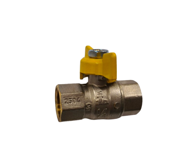 Santechnikos prekės. Uždaromoji ir jungiamoji santechninė armatūra. Rutuliniai ventiliai. Ventilis dujoms 1/2