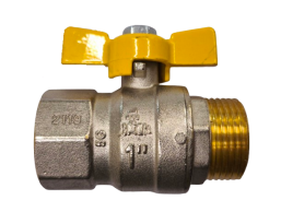 Santechnikos prekės. Uždaromoji ir jungiamoji santechninė armatūra. Rutuliniai ventiliai. Ventilis dujoms 1" vid/išor 