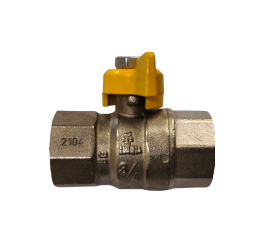 Santechnikos prekės. Uždaromoji ir jungiamoji santechninė armatūra. Rutuliniai ventiliai. Ventilis dujoms 3/4