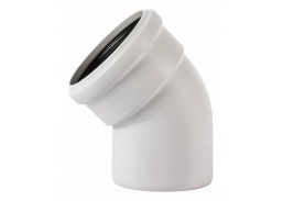 Vidaus kanalizacijos alkūnė UdBEM d-110 mm, 45 laipsnių 