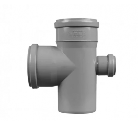 Santechnikos prekės. Vidaus kanalizacija. Vidaus kanalizacija d-110 mm. Vidaus kanalizacijos keturšakis d110/110/50 90° 