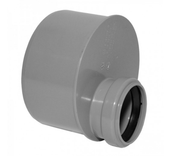Santechnikos prekės. Vidaus kanalizacija. Vidaus kanalizacija d-110 mm. Vidaus kanalizacijos perėjimas trumpas HTR d-110/50 mm 