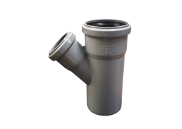 Santechnikos prekės. Vidaus kanalizacija. Vidaus kanalizacija d-75 mm. Vidaus kanalizacijos trišakis d75/50 45°