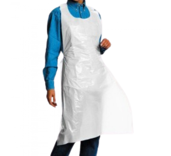 Darbo saugos prekės. Darbo drabužiai. Vienkartiniai rūbai. Vienkartinės prijuostės balta 80x140cm