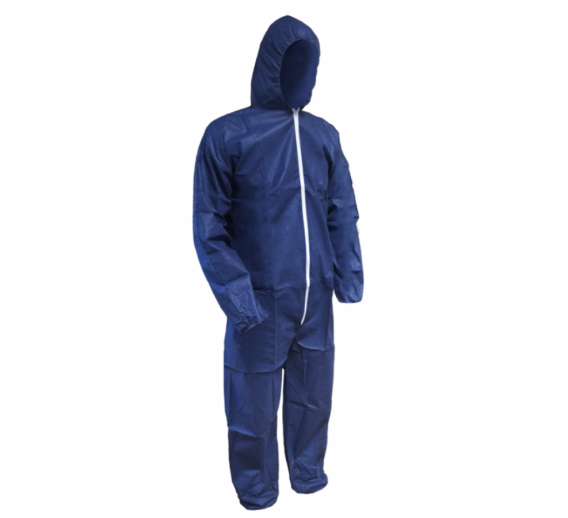 Darbo saugos prekės. Darbo drabužiai. Vienkartiniai rūbai. Vienkartinis kombinezonas mėlynas 