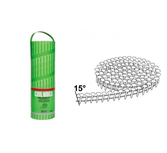 Darbo įrankiai. Pneumo įrankiai, viniakalės ir jų priedai. Vinys pneumatinėms viniakalėms. Vinys 15 laipsnių būgninės. Vinys 3x22 mm, Essve 777766, HDG, 1920 vnt. 