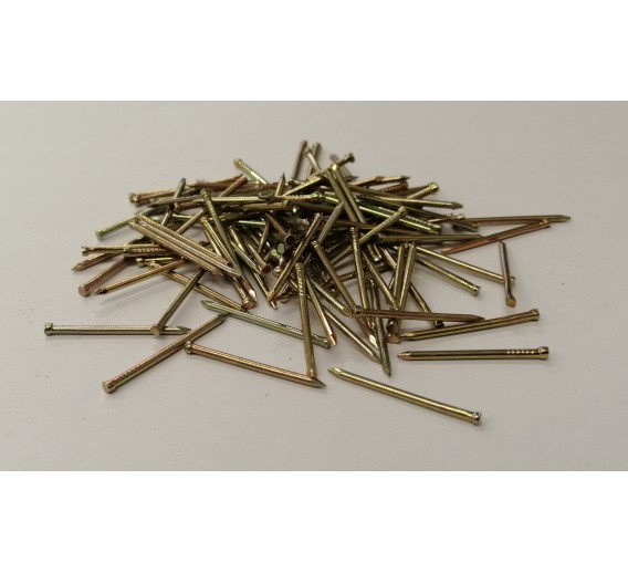 Tvirtinimo detalės. Vinys. Apdailinės vinys. Vinys apdailinės geltonos 1.4x25 mm 