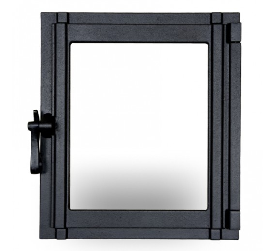 Metalų gaminiai . Ketaus gaminiai. Viryklės durelės su stiklu 325x370 mm Z23