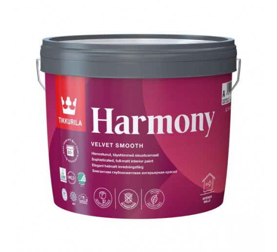 Dažai. Dažai, dažymo įrankiai, dažymo juostos. Vandeniniai dažai. Visiškai matiniai dažai Tikkurila Harmony A 2.7l 