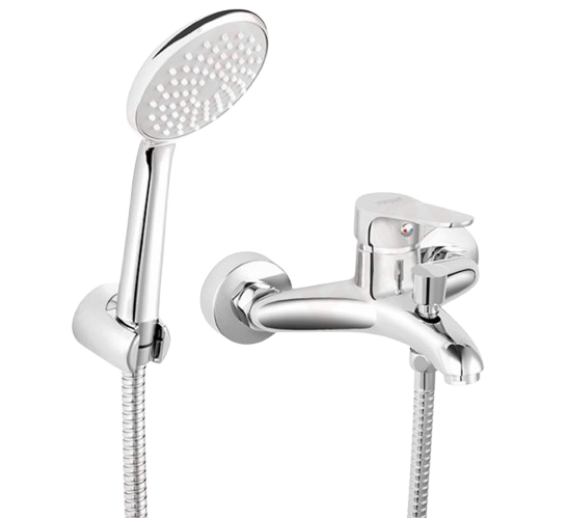 Santechnikos prekės. Vonios įranga. Maišytuvai, dušo komplektai. Vonios maišytuvai, dušo komplektai. Vonios maišytuvas trumpu snapu Ferro Isso BIS11 