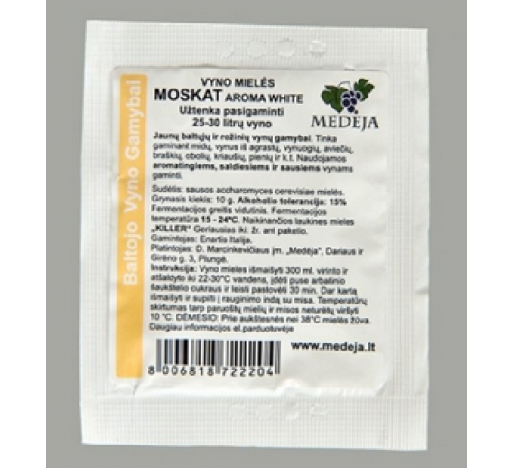 Sodo ir daržo prekės. Vyno gamybos įranga, medžiagos vyno gamybai. Vyno mielės AROMA WHITE 