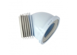 Santechnikos prekės. Vidaus kanalizacija. WC pajungimai. WC alkūnė 45° 