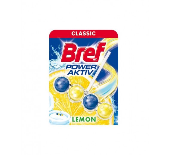 Švaros prekės. Buitinė chemija, valikliai. WC gaiviklis Bref POWER ACTIVE Lemon, 50 g. 