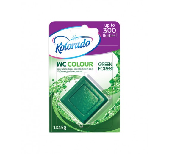 Švaros prekės. Buitinė chemija, valikliai. WC valiklis-gaiviklis Green Forest 45 g 