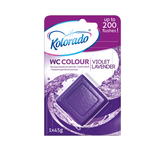 Švaros prekės. Buitinė chemija, valikliai. WC valiklis-gaiviklis Violet Lavender 45 g 