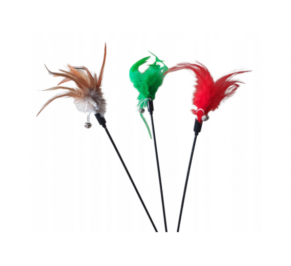 Gyvūnų prekės. Gyvūnėlių priežiūros priemonės. Žaislai gyvūnams, draskyklės. Žaislas plunksna ant pagaliuko