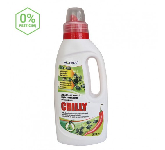 Sodo ir daržo prekės. Augalų apsaugos priemonės. Kenkėjų naikinimo priemonės. Žalias sodo muilas CHILLY koncentratas, 500 ml