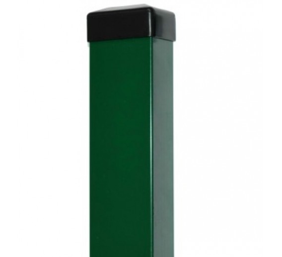 Metalų gaminiai . Tvoros, tvoralentės, tinklai tvoroms. Tvorų stulpai. Žalias stačiakampis stulpas 60x40x2000 mm, RAL6005 