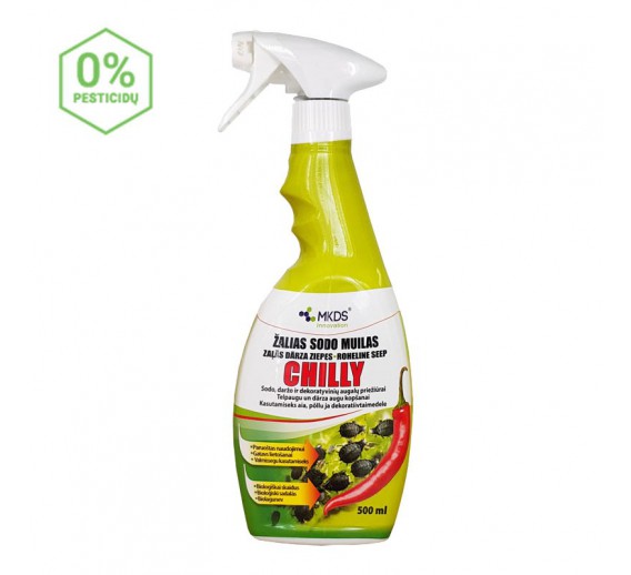 Sodo ir daržo prekės. Augalų apsaugos priemonės. Sodo priežiūros priemonės. Žaliasis muilas CHILLY SPRAY 500 ml Sodo ir daržo prekės. Augalų apsaugos priemonės. Sodo priežiūros priemonės. Žaliasis muilas CHILLY SPRAY 500 ml