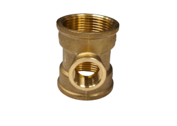 Santechnikos prekės. Vamzdynų sistemos. Vamzdžių sujungimo detalės. Žalvarinės jungtys. Žalvariniai trišakiai. Žalvarinis trišakis 11/4x1/2x11/4