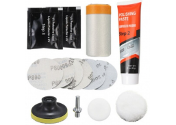 Darbo įrankiai. Prekės automobiliams. Automobiliniai įrankiai, pompos. Žibintų poliravimo rinkinys 